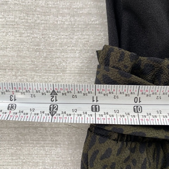 NWT Mi Ami Jumpsuit XXS Wide Leg‎ Black Army Green Cheetah High Neck Paper Bag - Picture 12 of 16